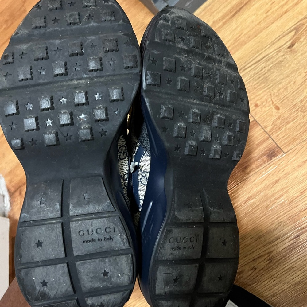 Gucci Navy and Black Monogram Sneakers